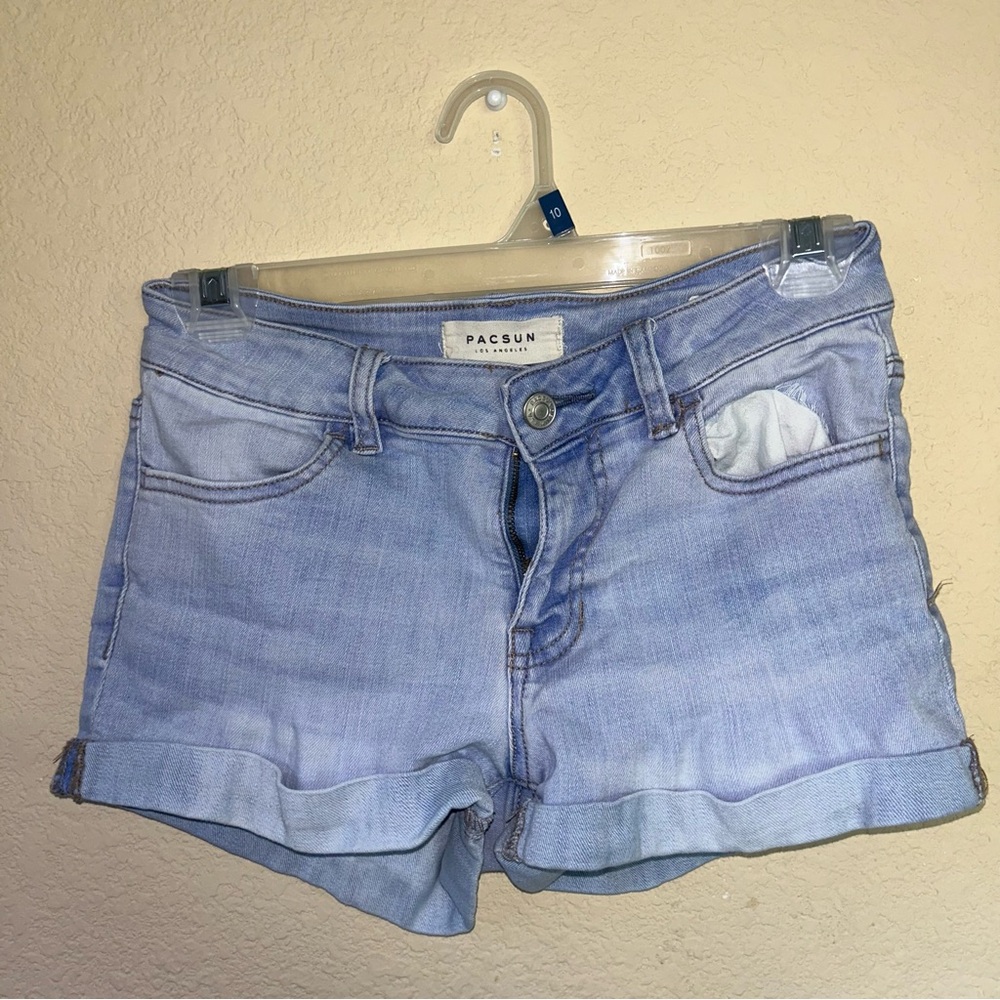 Pacsun Size 24 Super Stretch Shortie Light Wash Jean Shorts